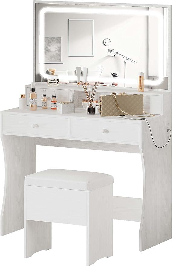 -vanity-desk-set-with-led-lighted-mirror-budgetyid